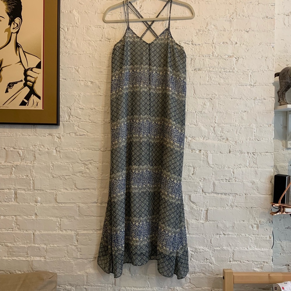 Madewell blue pattern maxi dress